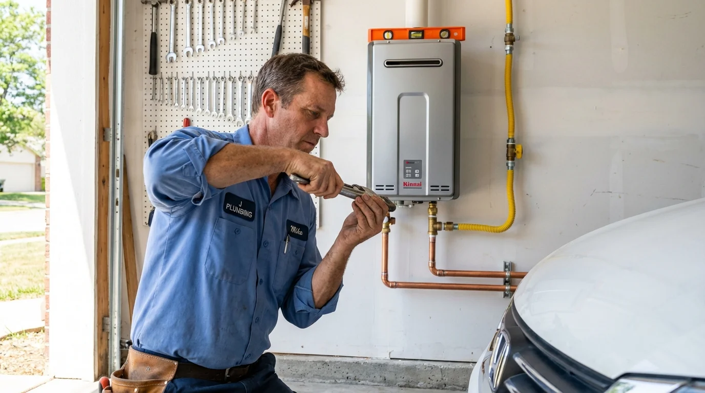 Tankless water heater installation by a Johns Plumbing LLC plumber in Fishers